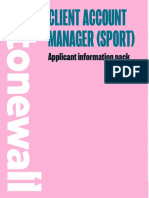 Applicant Information Pack - Client Account Manager (Sport)