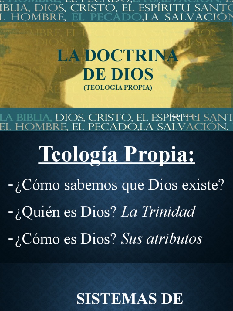 Teologia Propia PDF Dios Trinidad