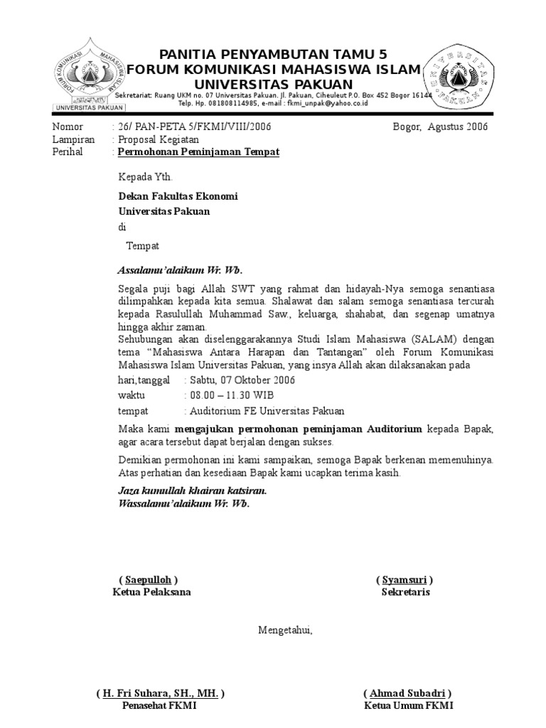 Surat Peminjaman Pdf