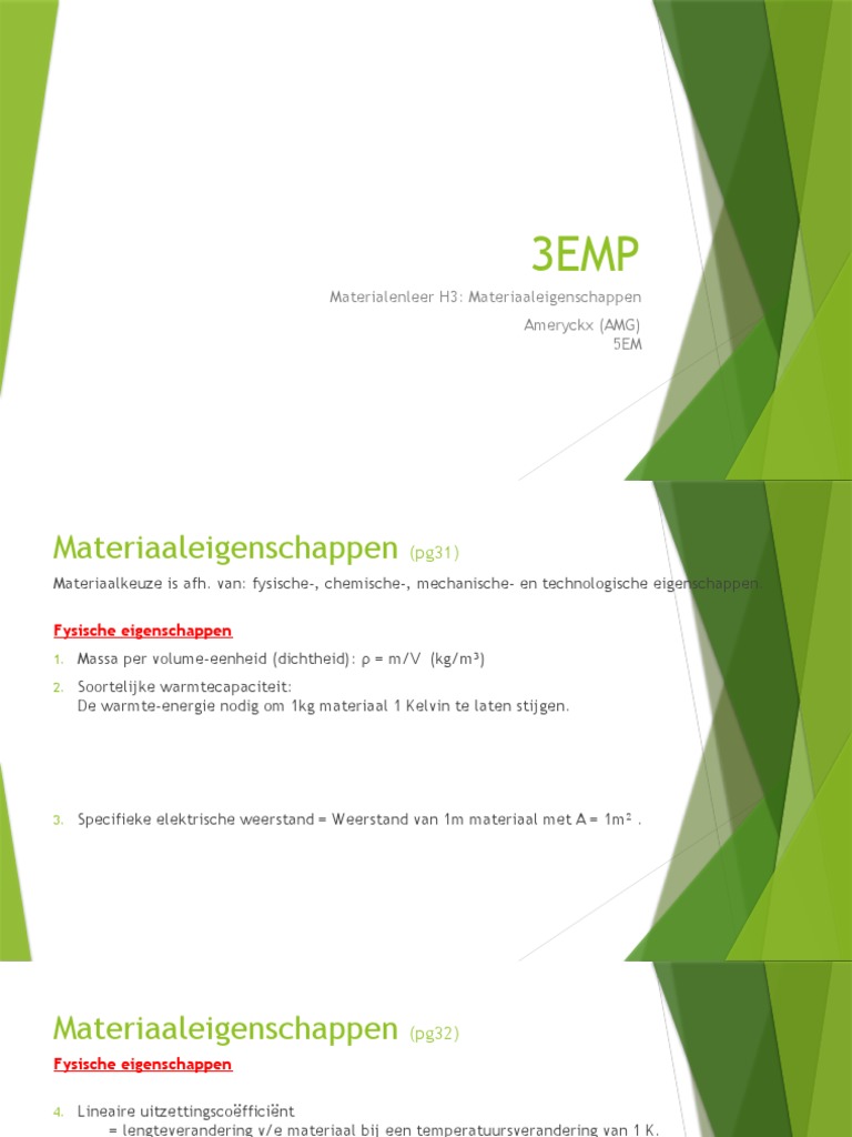 Materialenleer Materiaaleigenschappen 5EM | PDF