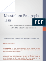 Codificación de Resultados Cuantitativos