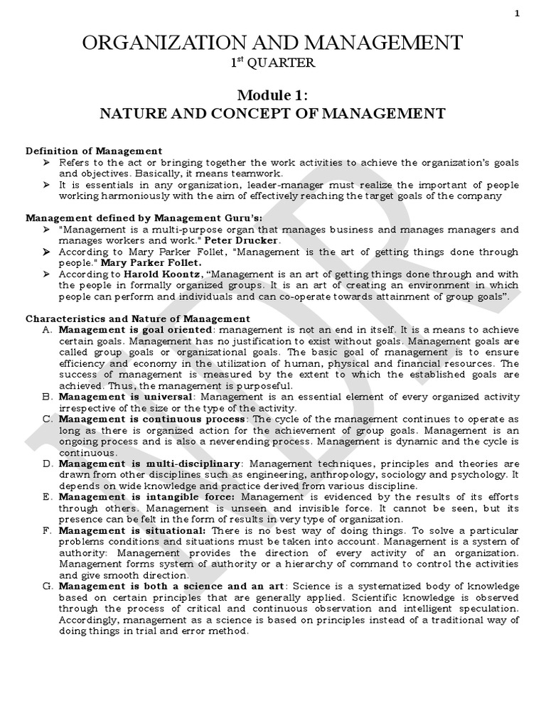 Organization and Management (1st Quarter) | PDF | Partnership | Sole ...