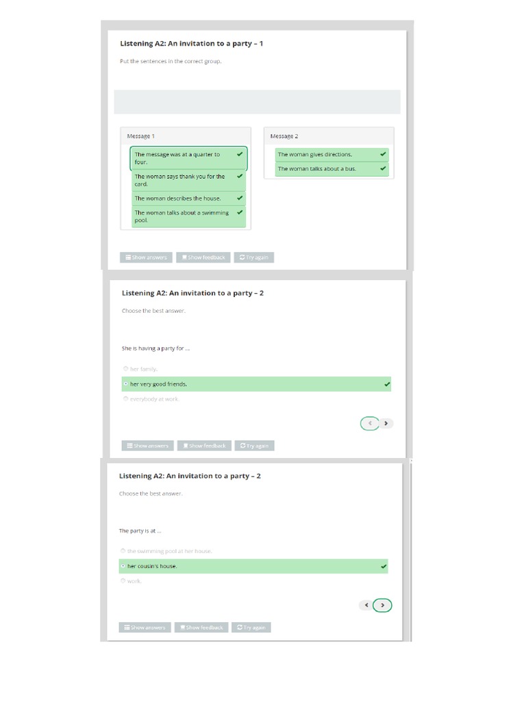 Listening A2 An Invitation To A Party PDF