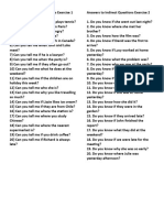 Answers To Indirect Questions Exercise 1 and 2