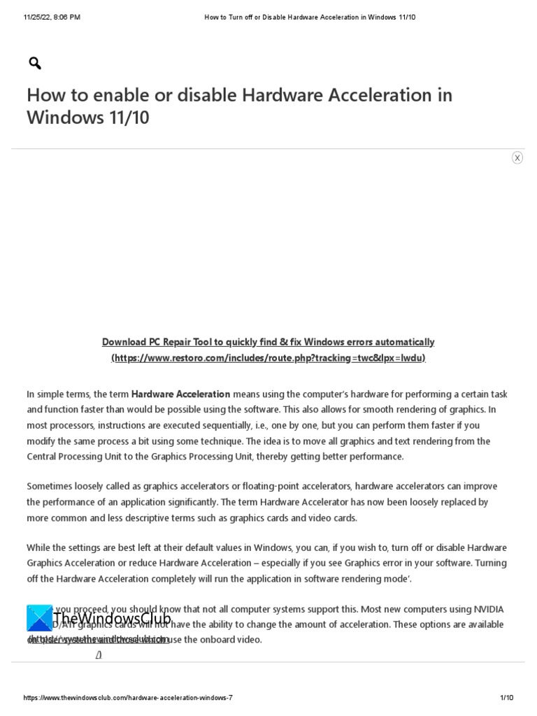 How to Turn Off or Disable Hardware Acceleration in Windows 11_10 PDF