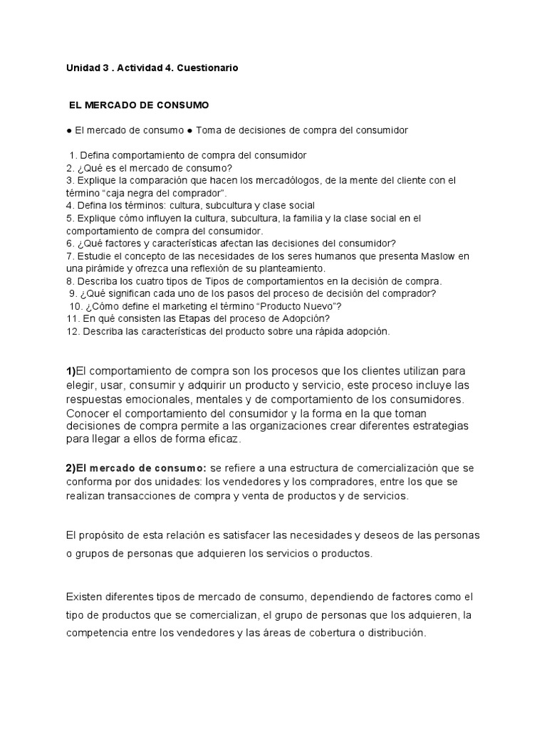 Comportamiento del Consumidor y Mercado | PDF | Comportamiento | Los ...