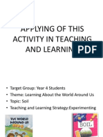 Applying of This Activity in Teaching and Learning