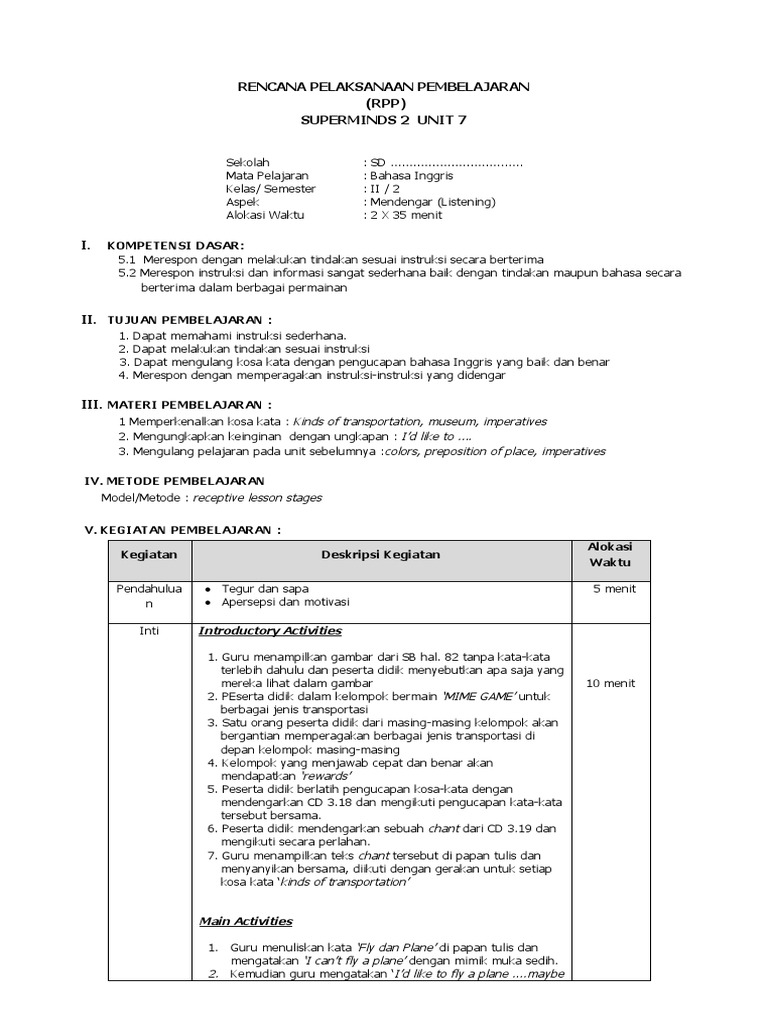 RPP Super Minds - Level 2 - Unit 7 | PDF