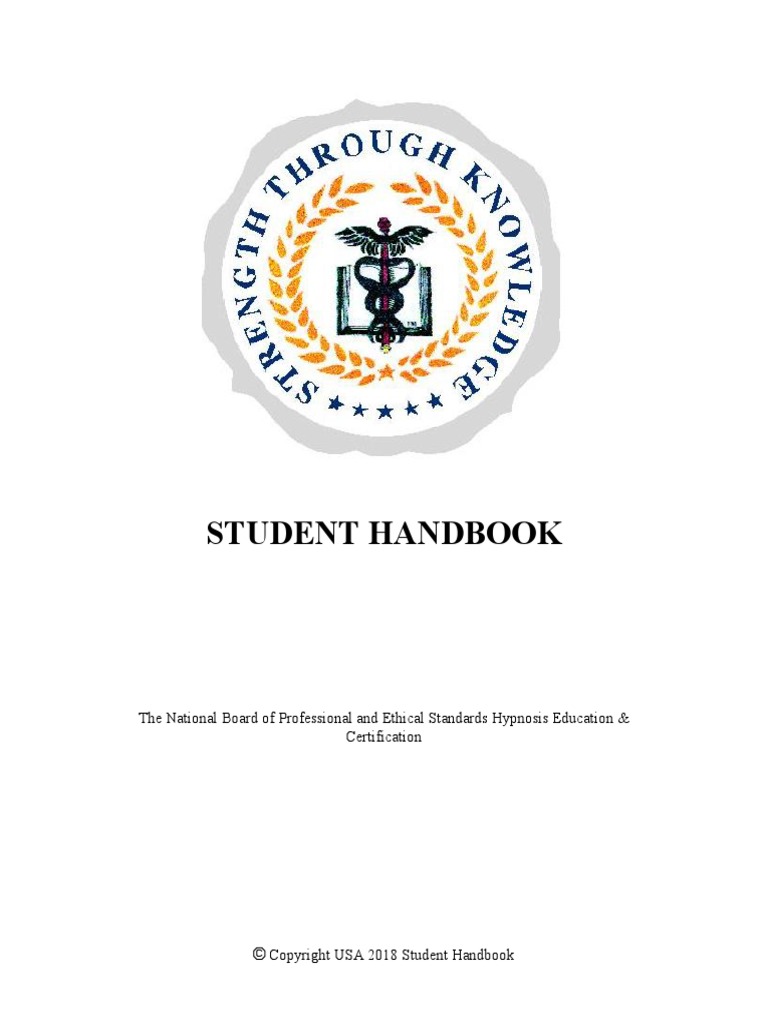 Student Handbook PDF Hypnotherapy Hypnosis