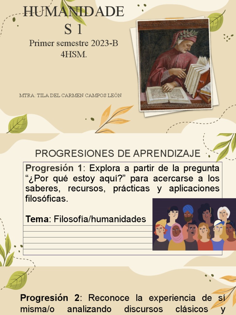 Progresiones en Humanidades 2023-B | PDF | Experiencia | Conocimiento