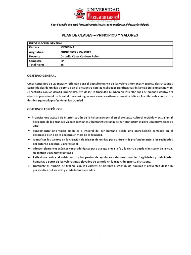 Principios y Valores I - C3 1 - Material Crecer Sin Límites | PDF ...