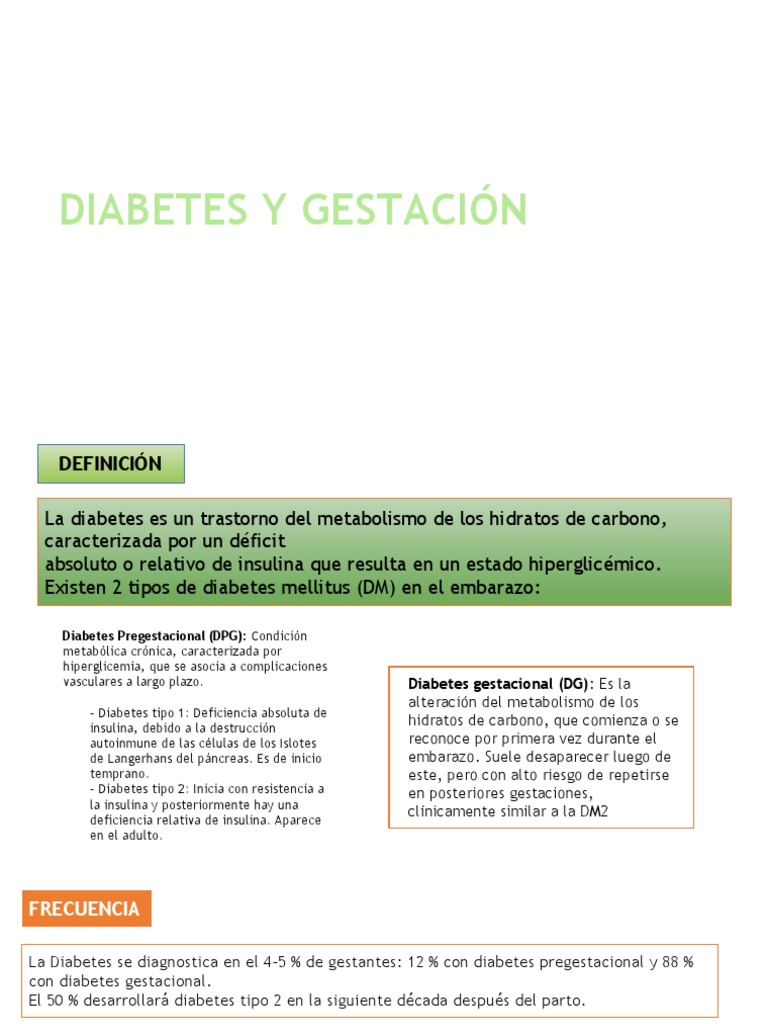 Diabetes Pre Y Gestacional Expo Pdf Diabetes El Embarazo