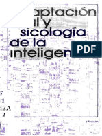 Jean Piaget Adaptacioacuten Vital y Psicologiacutea de La Inteligencia 1979