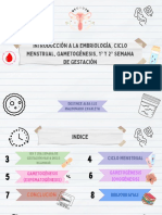 Introducción A La Embriología, Ciclo Menstrual, Gametogénesis
