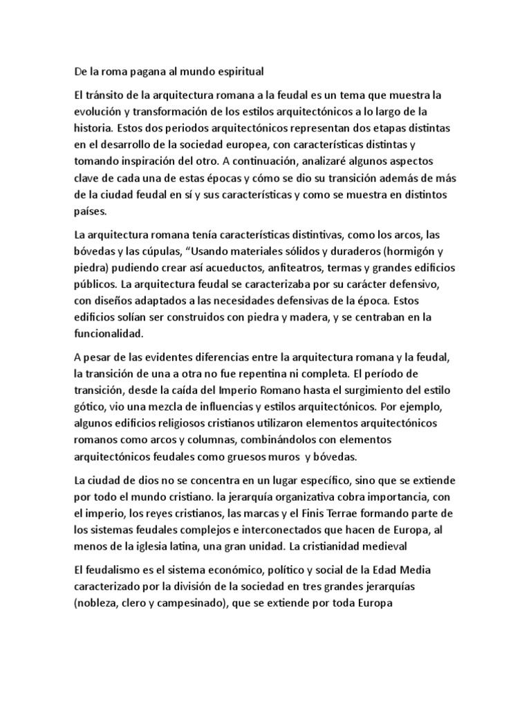 El Tránsito de La Arquitectura Romana