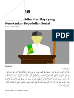 Khutbah Idul Adha - Hari Raya Yang Menekankan Kepedulian Sosial