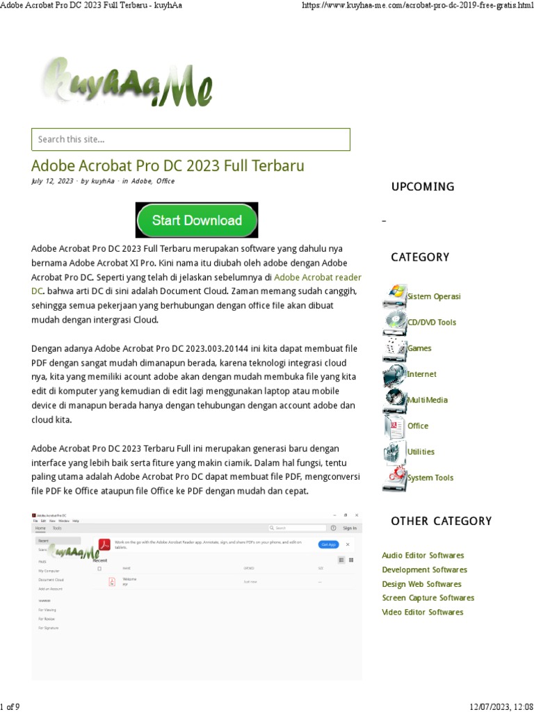 Adobe Acrobat Pro DC 2023 Full Terbaru Kuyhaa PDF