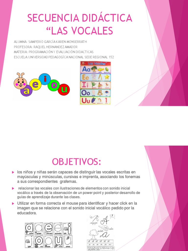 Secuencia Didáctica de las Vocales | PDF | Artes del Lenguaje y ...