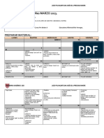 Calendario de Material A Preparar, Unidad 1