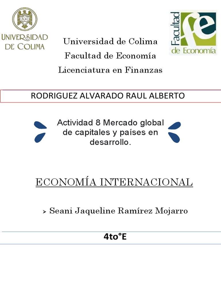 Actividad #8. Mercado global de capitales y países en desarrollo. | PDF ...