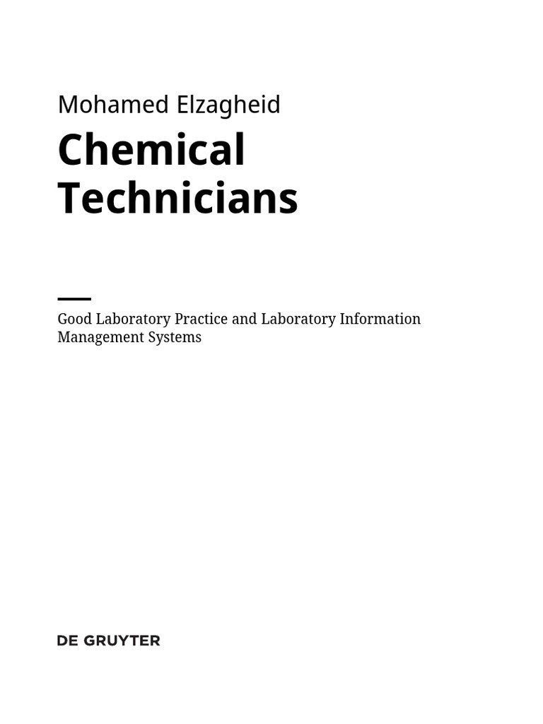Chemical Technicians Good Laboratory Practice Download Free PDF