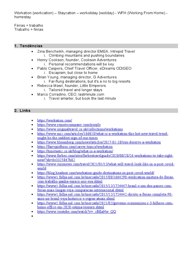 Exploring Workation Trends and Insights | PDF