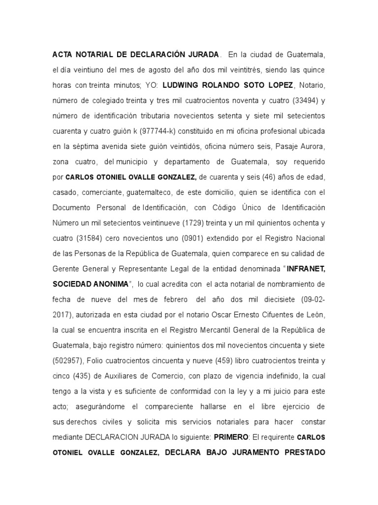 Declaracion Jurada No Deudas Estado | PDF