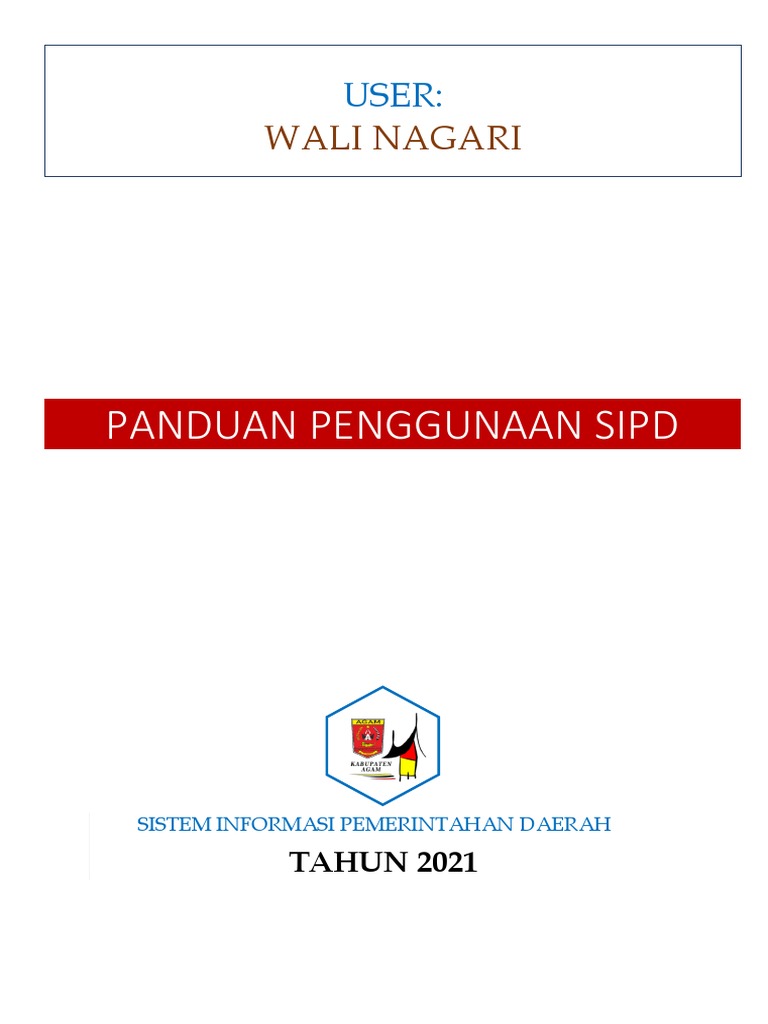 Panduan SIPD untuk Wali Nagari 2021 | PDF