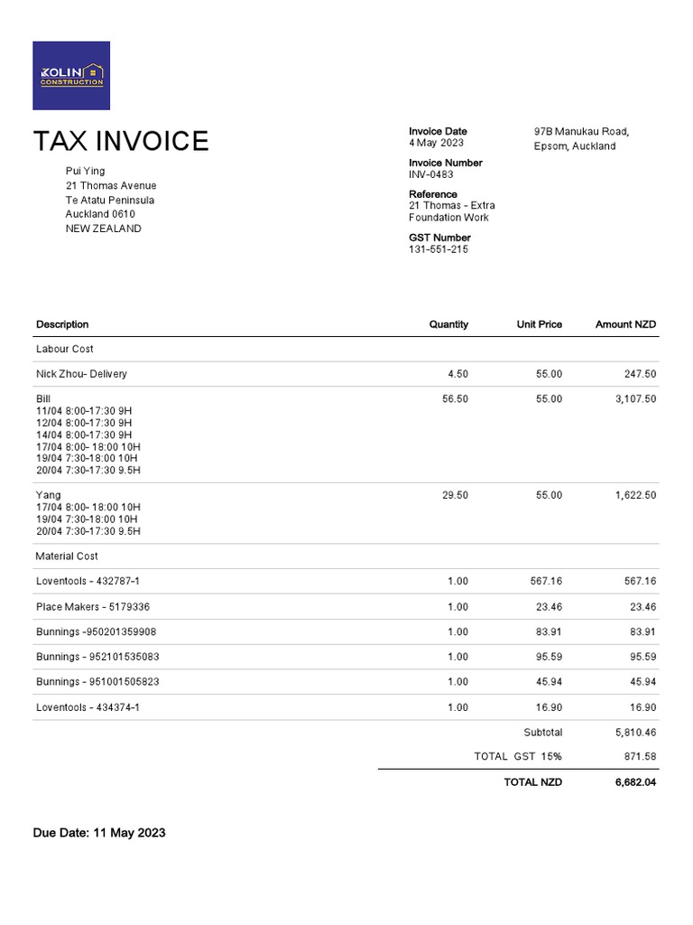 Invoice INV-0483 | PDF | Invoice | Payments