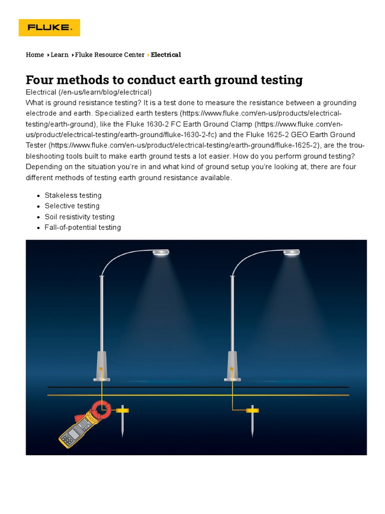 Ground Testing Methods Overview | PDF | Electrical Resistance And ...