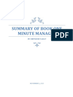 Summary of The Book One Minute Manager.