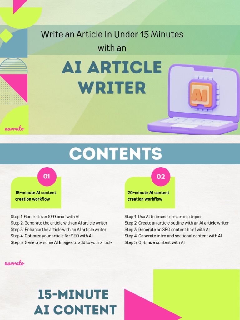 AI Article Writer: Write an Article in Under 15 Minutes