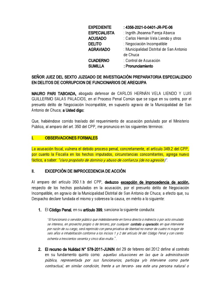 Absolución por Negociación Incompatible | PDF | Fiscal | Castigos