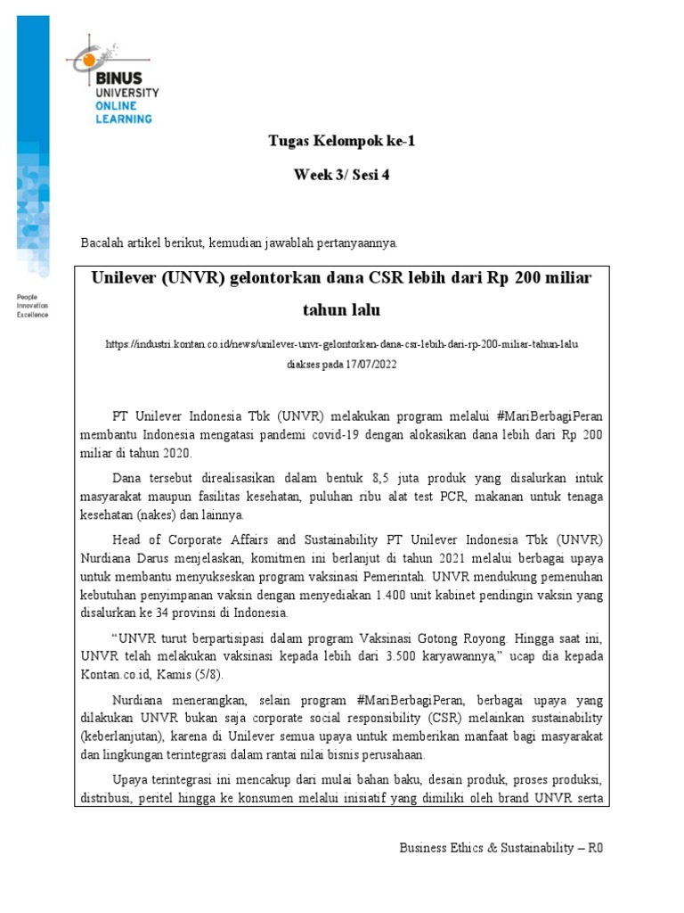 Tugas Kelompok 1 BES | PDF