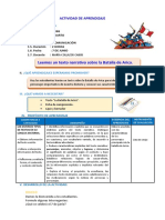 D4 A1 SESION COM. Leemos Un Texto Narrativo Sobre La Batalla de Arica.