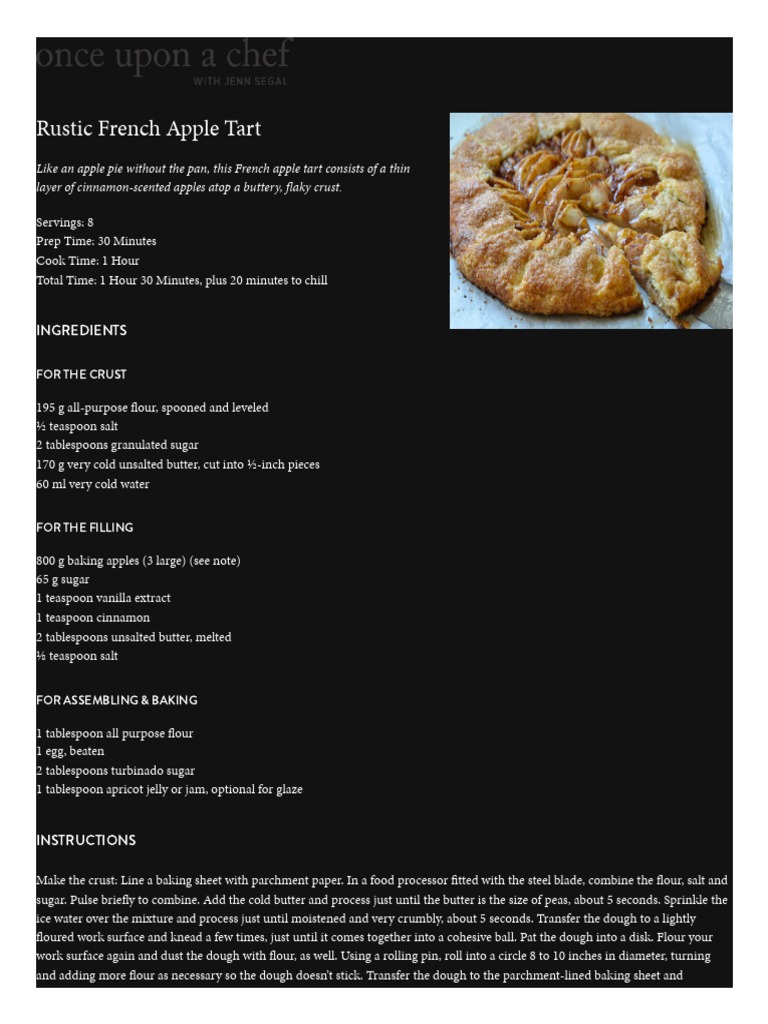 Rustic French Apple Tart Once Upon A Chef Download Free PDF