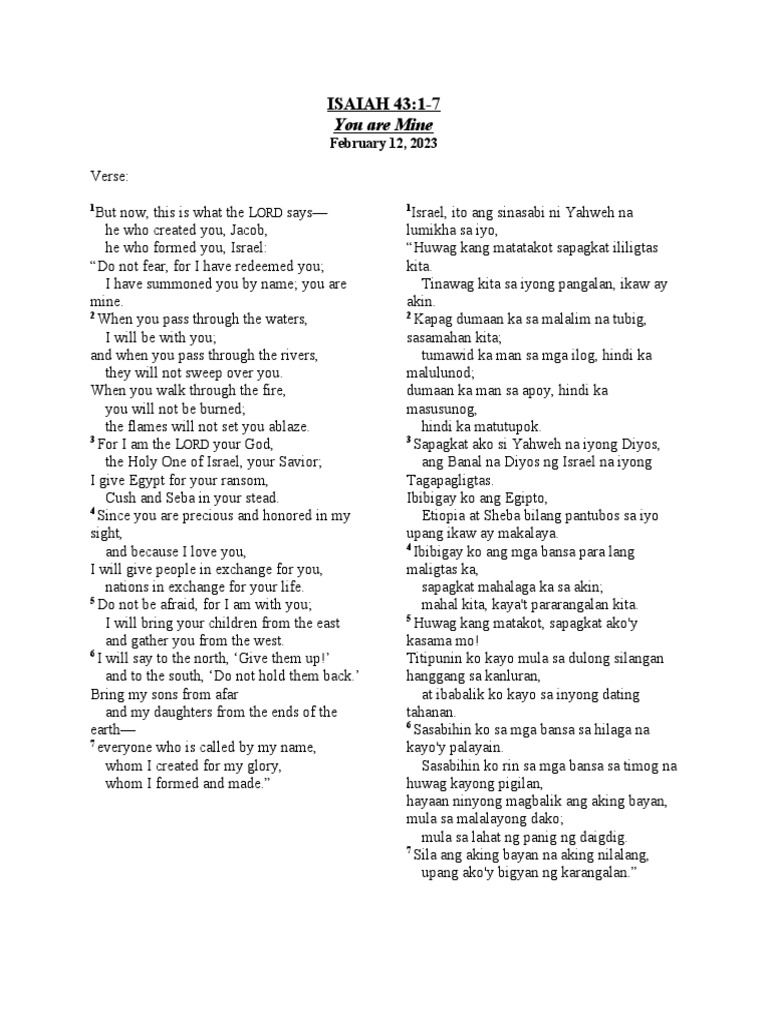 Isaiah 43 1-7 | PDF