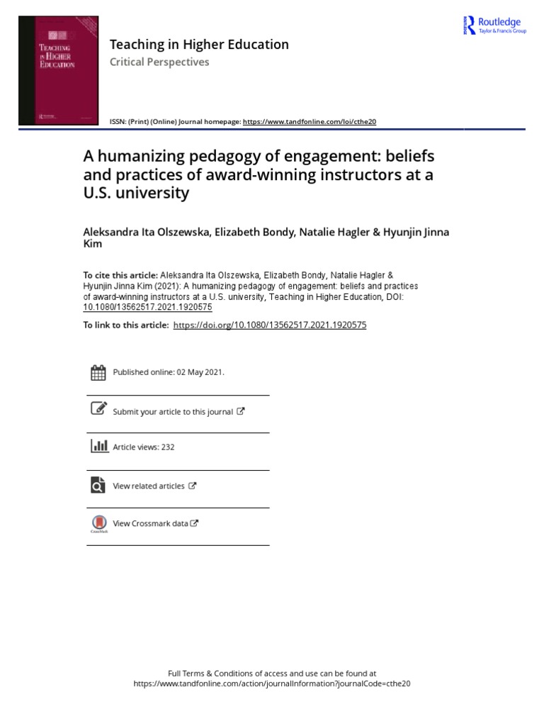 2021-A Humanizing Pedagogy of Engagement Beliefs and Practices of Award ...