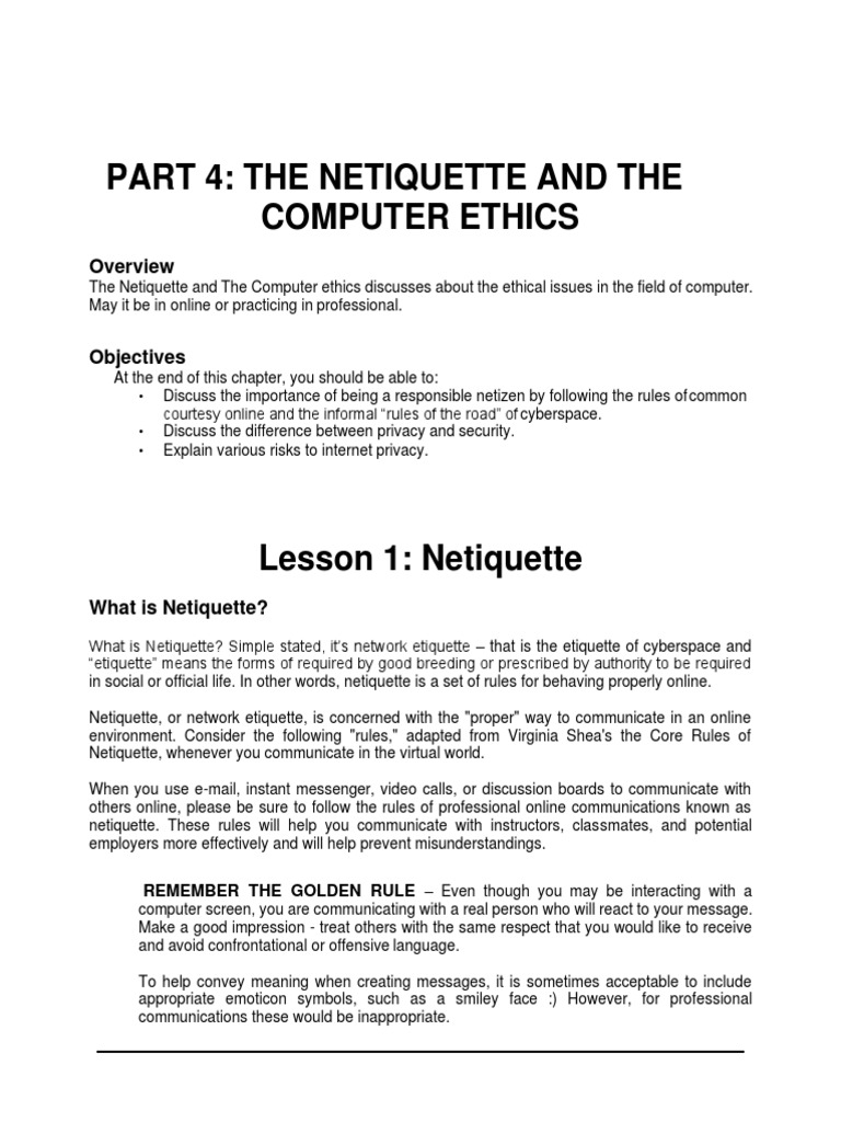 Part 4 the netiquette and computer ethics pdf malware ransomware