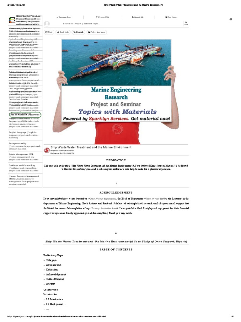 Ship Waste Water Treatment Study | PDF | Ships | Methodology