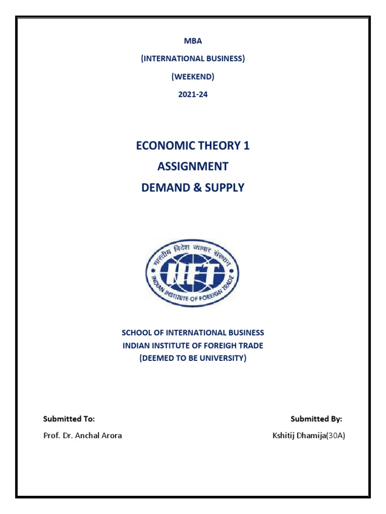 Kshitij 30 a economic theory assignment pdf supply economics