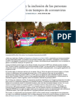 2.2) Los Derechos y La Inclusión de Las Personas LGBTI en Perú en Tiempos de Coronavirus