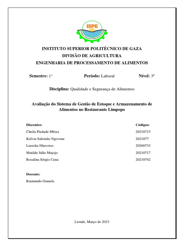 APPCC e PPHO | PDF | Análise de perigos e pontos críticos de controle