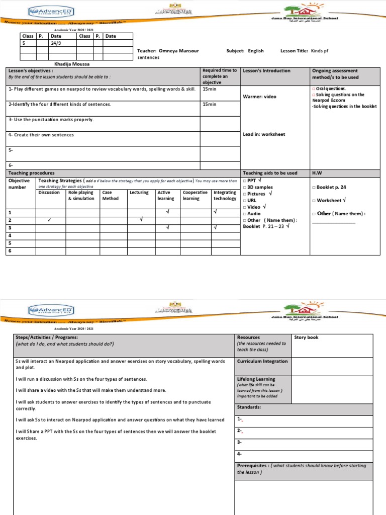 Red Kayak Kinds of Sentences PDF Teachers Human Communication