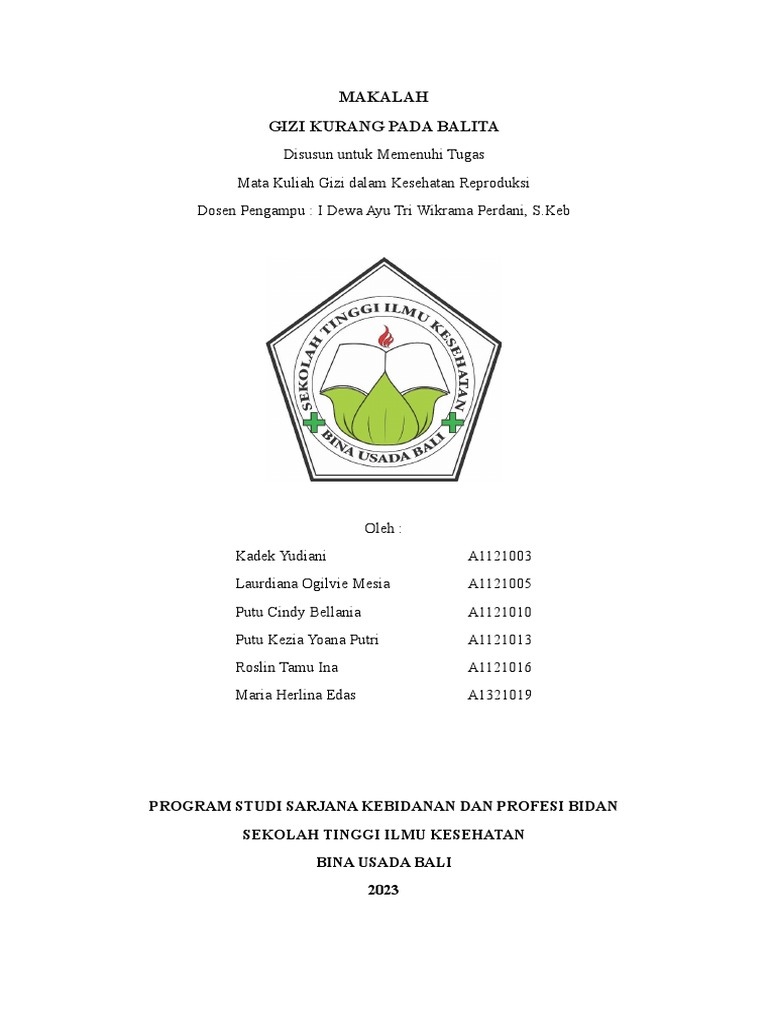 Makalah Gizi Kurang Pada Balita Pdf