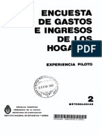 Encuesta de Gastos E Ingresos de Los Hogares: Experiencia Piloto