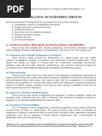 Classification of Engineering Services