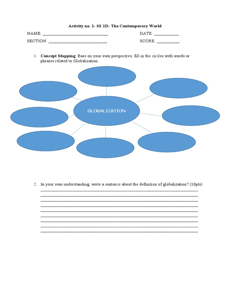 Globalization Activity Worksheet | PDF | Finance & Money Management | Art