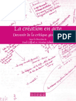 (Faux Titre No 289) Schmid, Marion - Gifford, Paul - La Création en Acte - Devenir de La Critique Génétique-Rodopi BV Editions (2007)