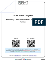 D. Factorising Linear and Quadratic Expressions